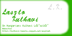 laszlo kulhavi business card